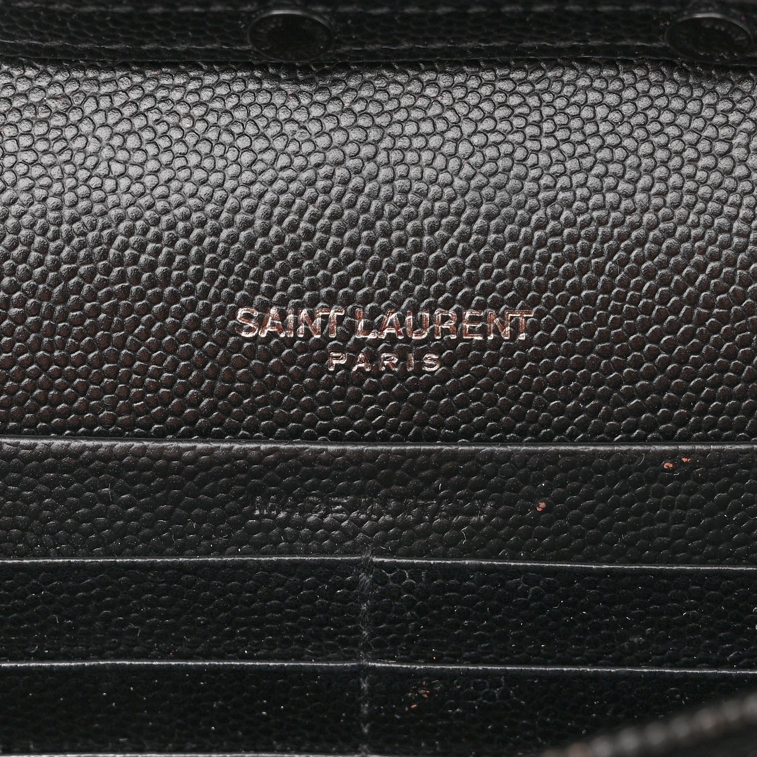 Saint Laurent Grain De Poudre Matelasse Chevron Monogram Monochrome Chain Wallet Black 6 of 12