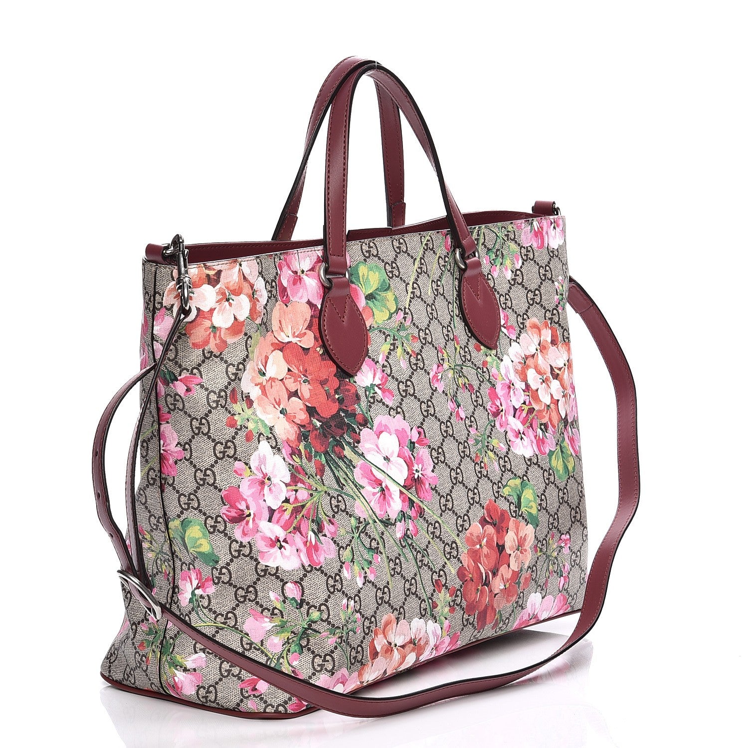 Gucci Soft GG Supreme Monogram Blooms Medium Crossbody Tote Beige Multicolor Dry Rose 2 of 8