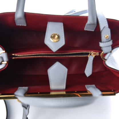 Fendi Vitello Dolce Century Petite 2Jours Tote Blue Red 5 of 8