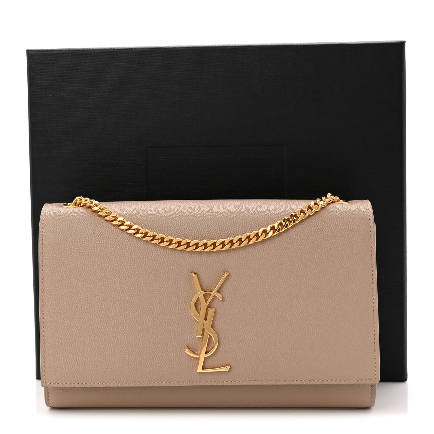 Grain De Poudre Medium Monogram Kate Satchel Dark Beige