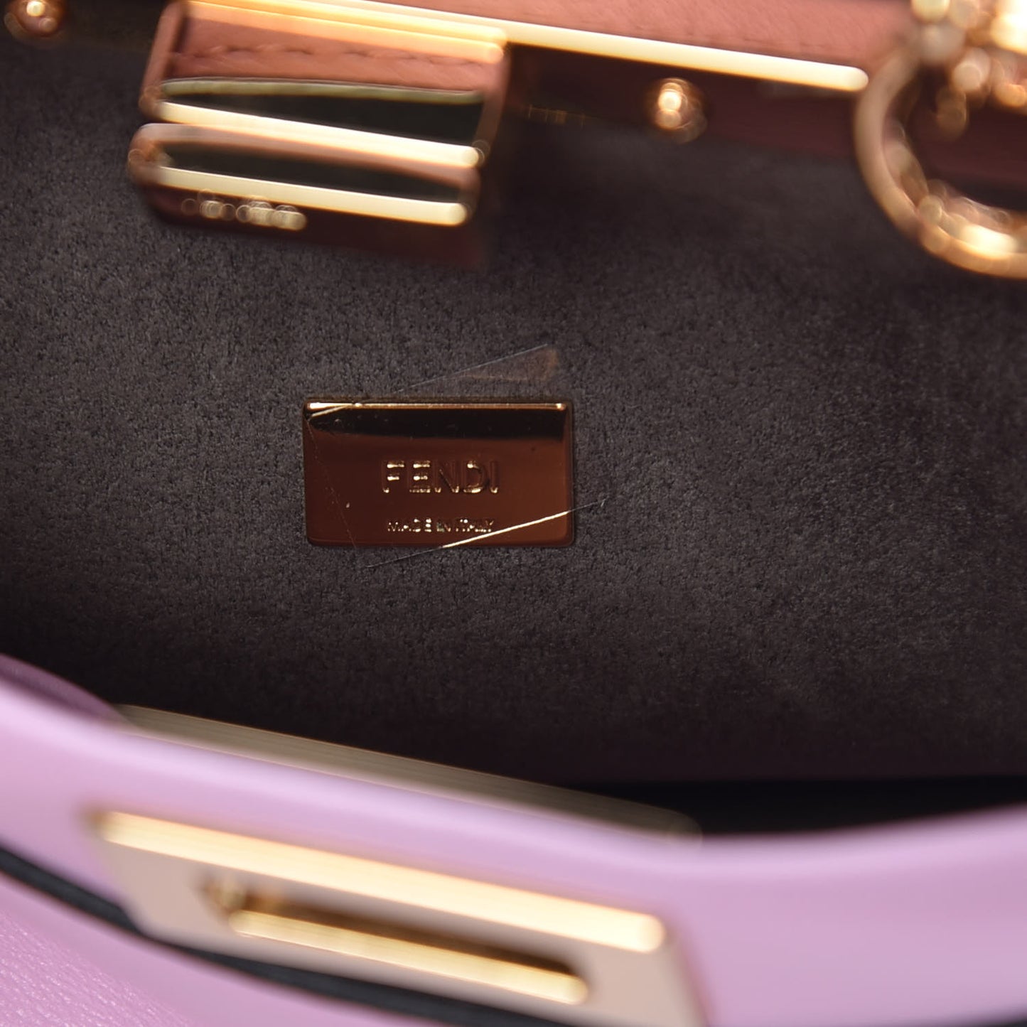 Shiny Nappa Micro Peekaboo Iconic Satchel Lavanda