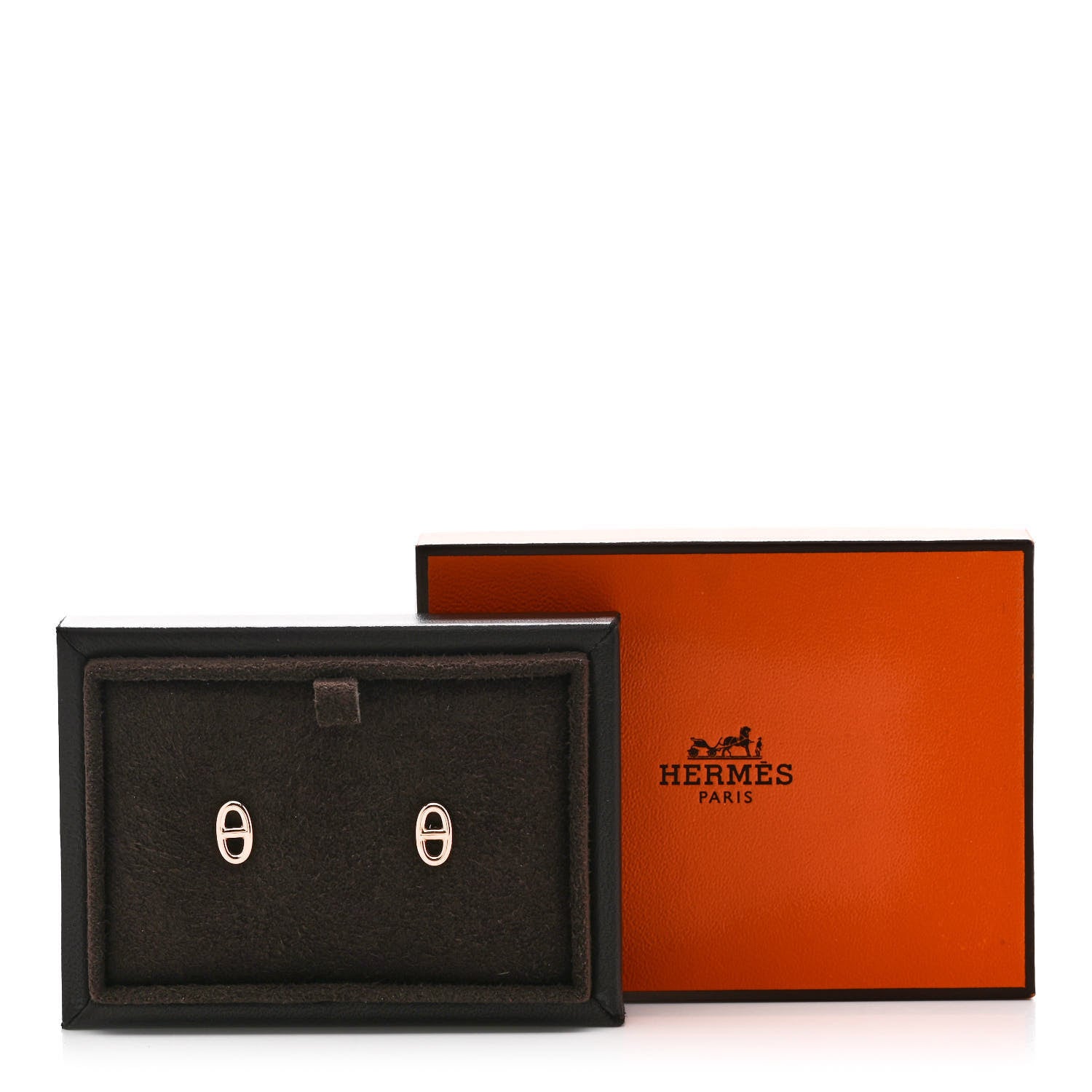 Hermes 18K Rose Gold TPM Farandole Stud Earrings 5 of 5