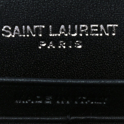 Saint Laurent Patent Grain De Poudre Matelasse Chevron Monogram Chain Wallet Neon Pink 7 of 12
