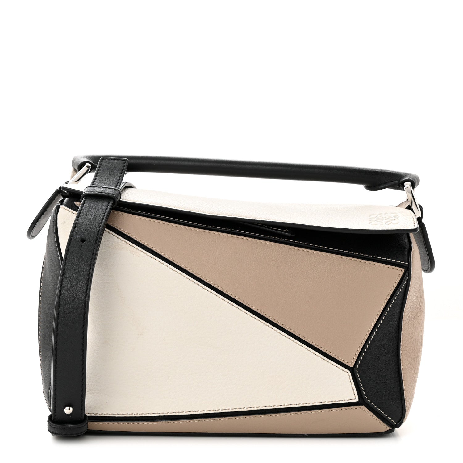Loewe Calfskin Small Puzzle Bag Black Taupe 1 of 14