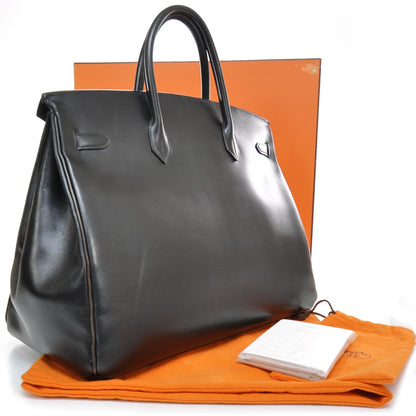 Hermes Box Calfskin Birkin 40 Black SHW 2 of 12