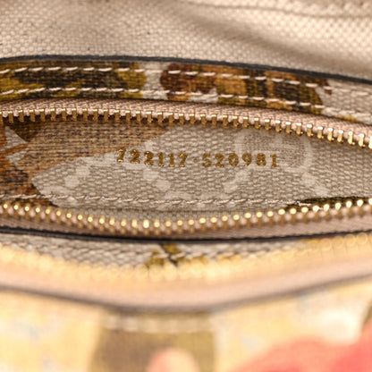 Gucci GG Supreme Monogram Water Flora Web Studded Mini Ophidia Flap Shoulder Bag Beige White Multicolor 7 of 12