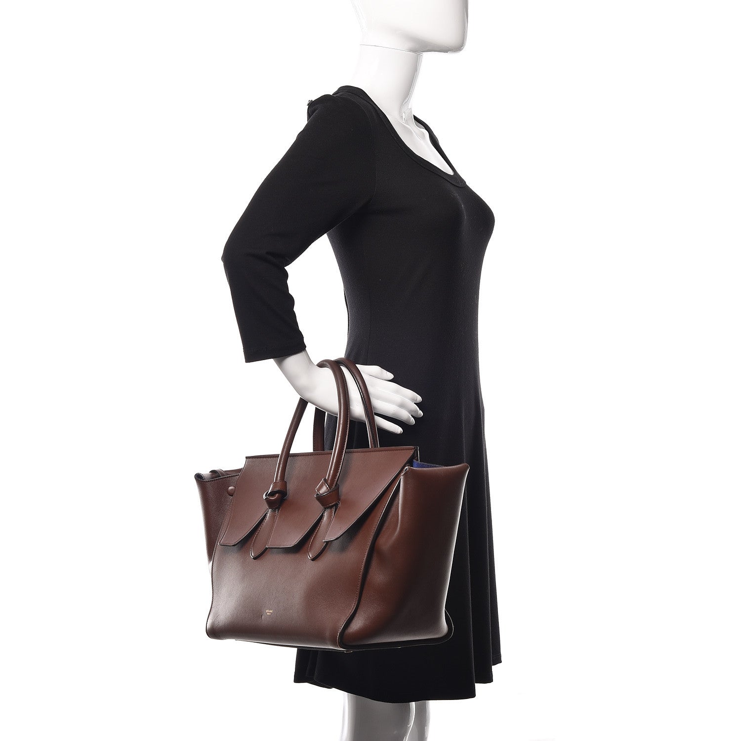 Celine Natural Calfskin Medium Tie Knot Tote Acajou 2 of 18