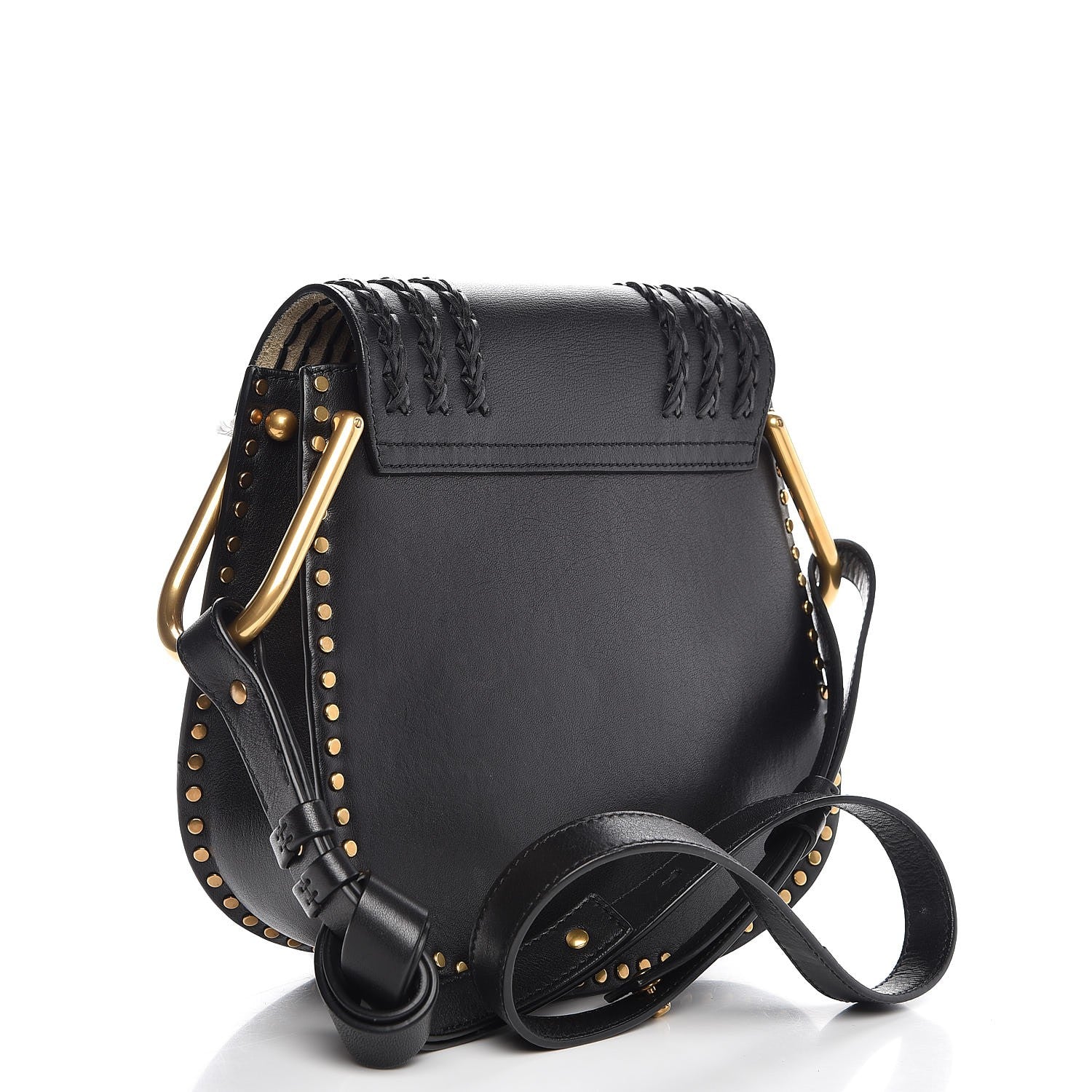 Chloe Calfskin Braided Small Hudson Shoulder Bag Black 3 of 7
