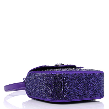 Versace Satin Crystal Studded Mini La Medusa Bag Purple 4 of 11