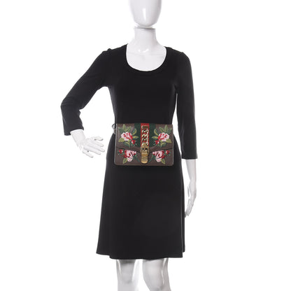 Gucci Calfskin Embroidered Sylvie Belt Bag 95 34 Brown 2 of 10