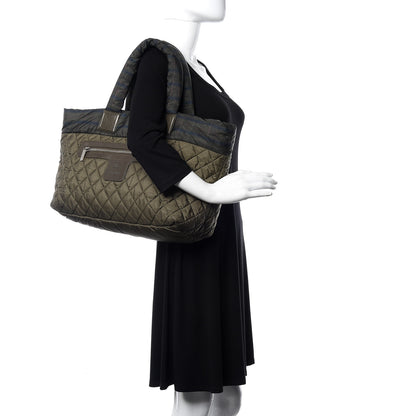 Chanel Nylon Quilted Large Coco Cocoon Tote Khaki 2 of 13