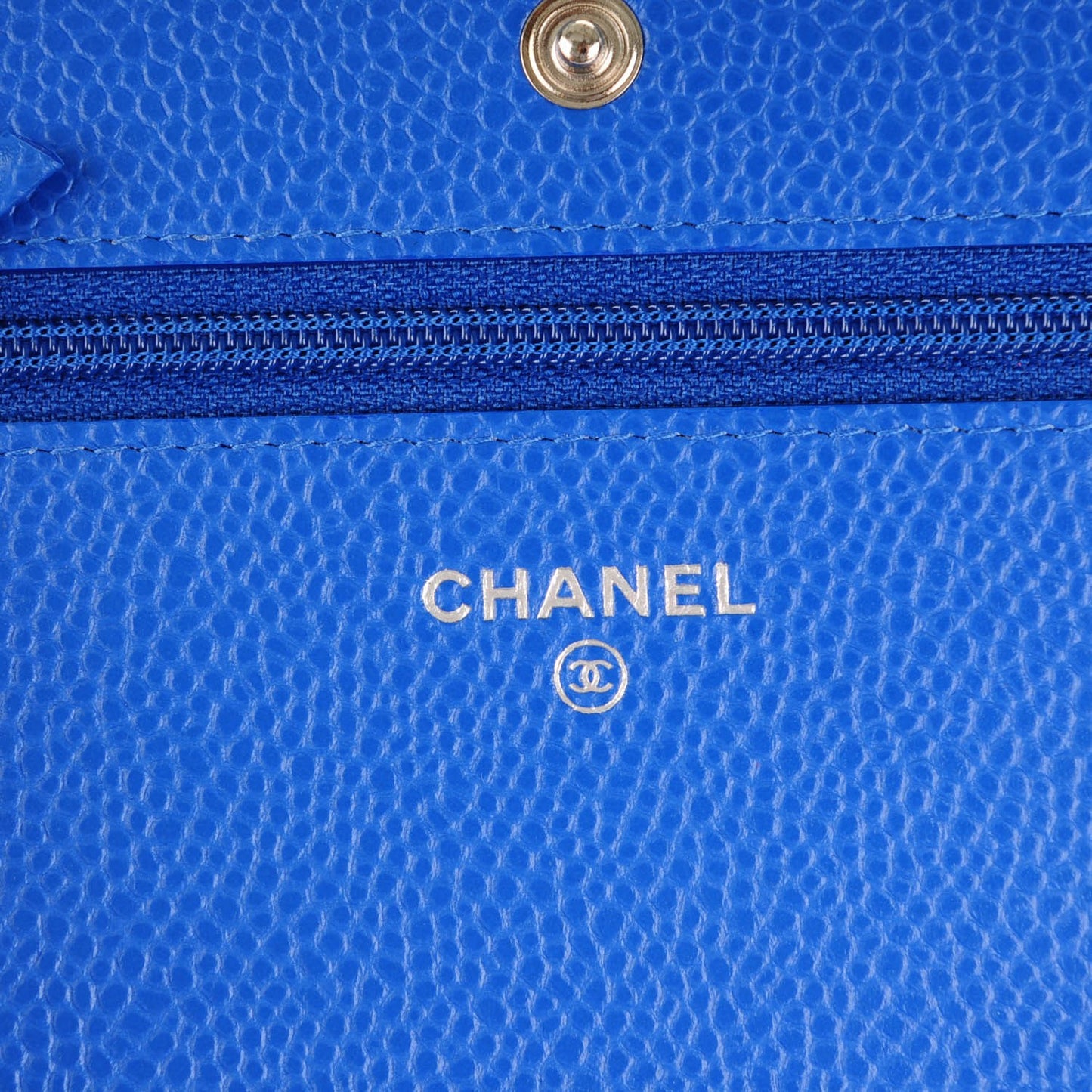 Caviar Quilted Wallet On Chain WOC Blue