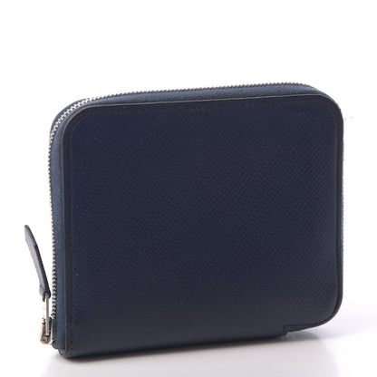 Hermes Epsom Silk'in Compact Wallet Bleu Indigo 3 of 7