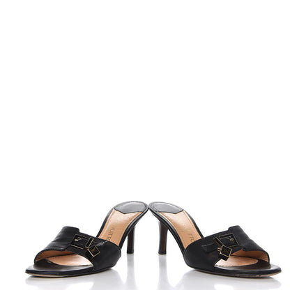 Louis Vuitton Calfskin Open Toe Mules 37 Black 6 of 12