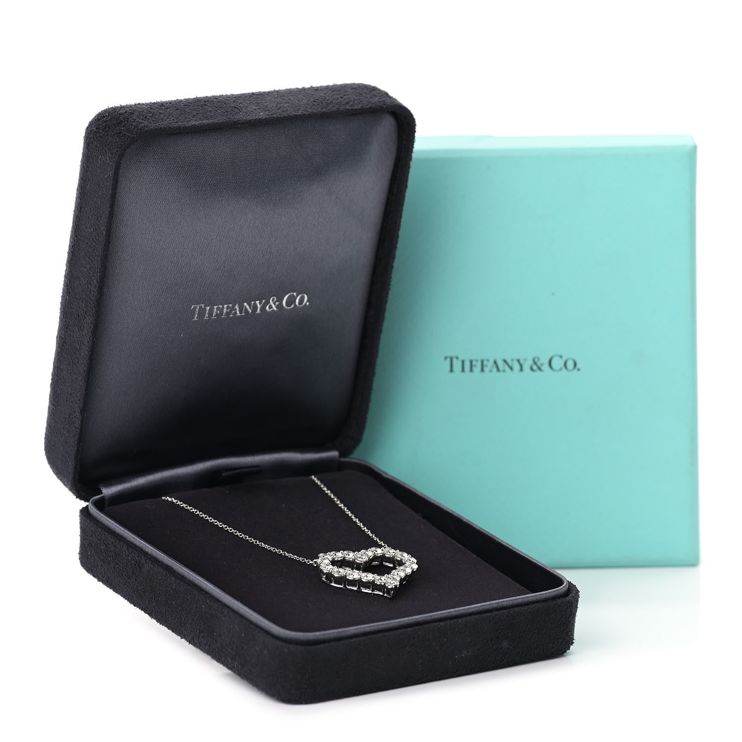 Tiffany Platinum Diamond 1.96ctw Heart Pendant Necklace 6 of 6