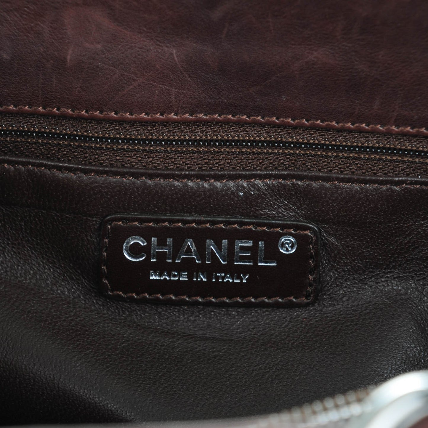 Calfskin Quilted Grand Shopping Tote GST Dark Brown