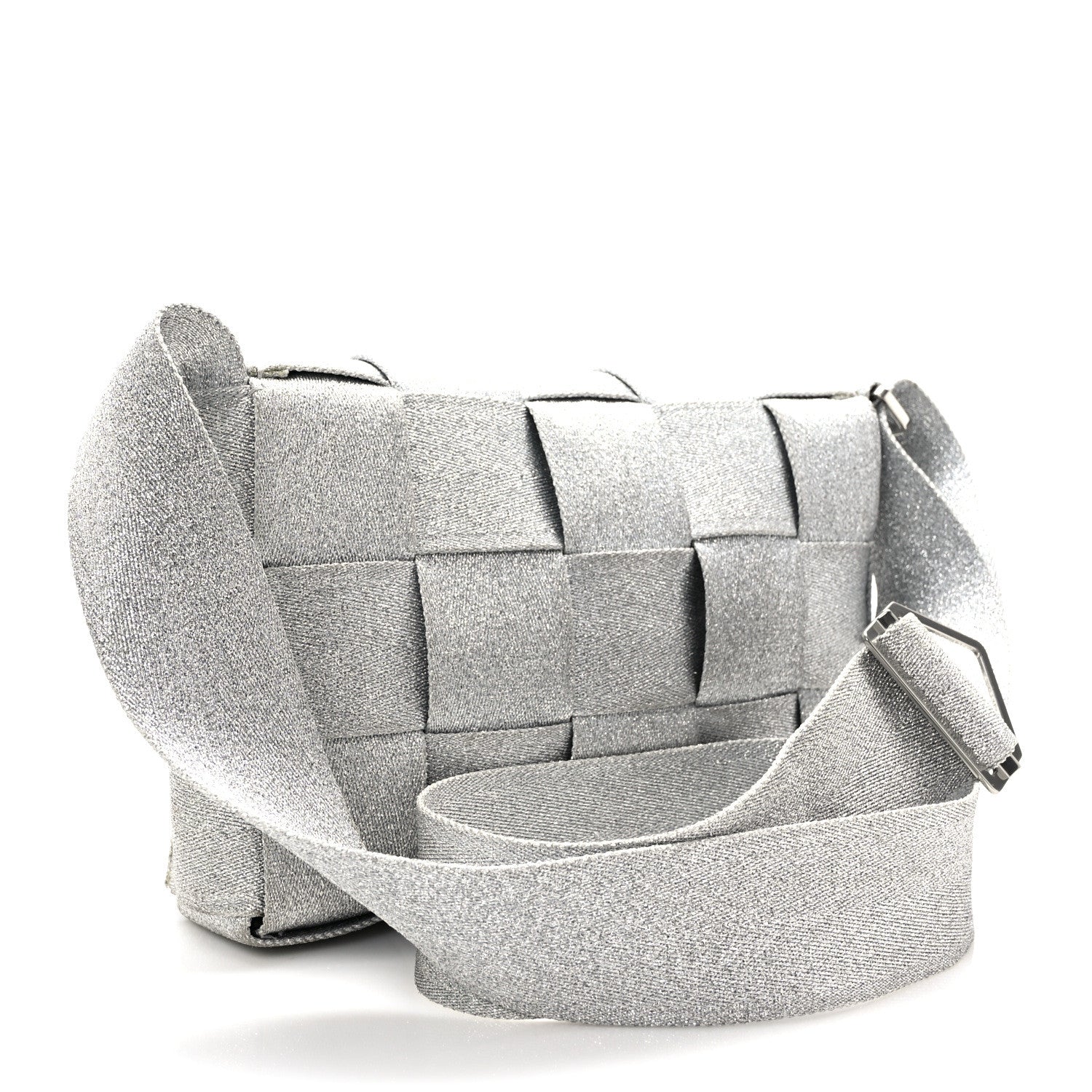 Bottega Veneta Webbing Maxi Intrecciato Cassette Bag Silver 3 of 10