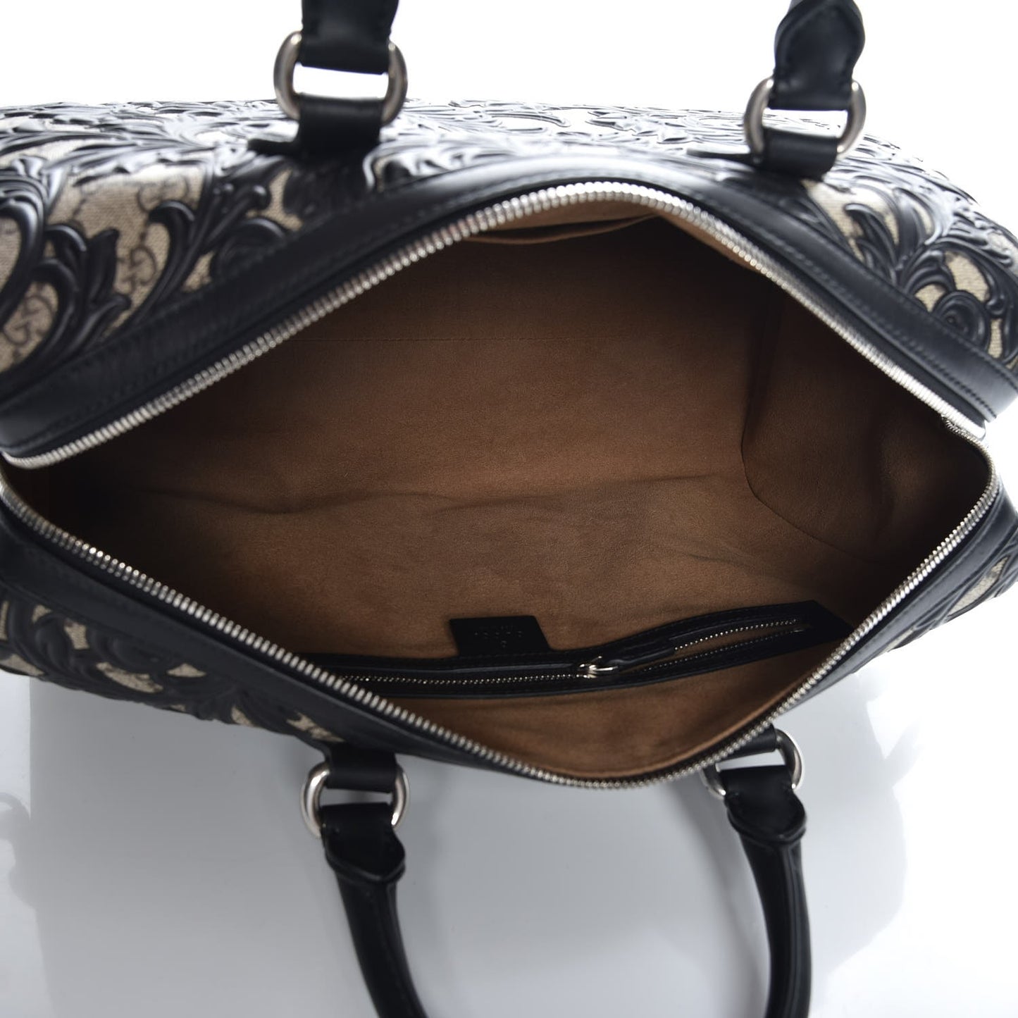 GG Supreme Monogram Arabesque Medium Boston Black