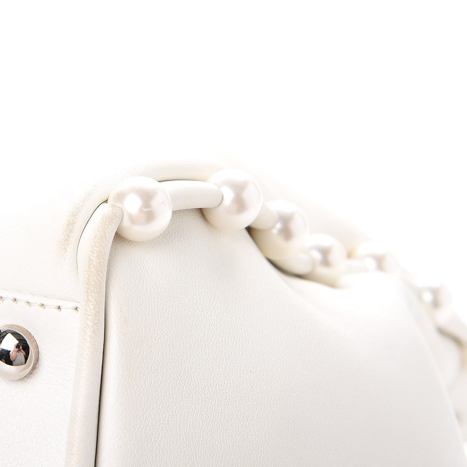 Chanel Lambskin Pearl Obsession Tote White 16 of 19