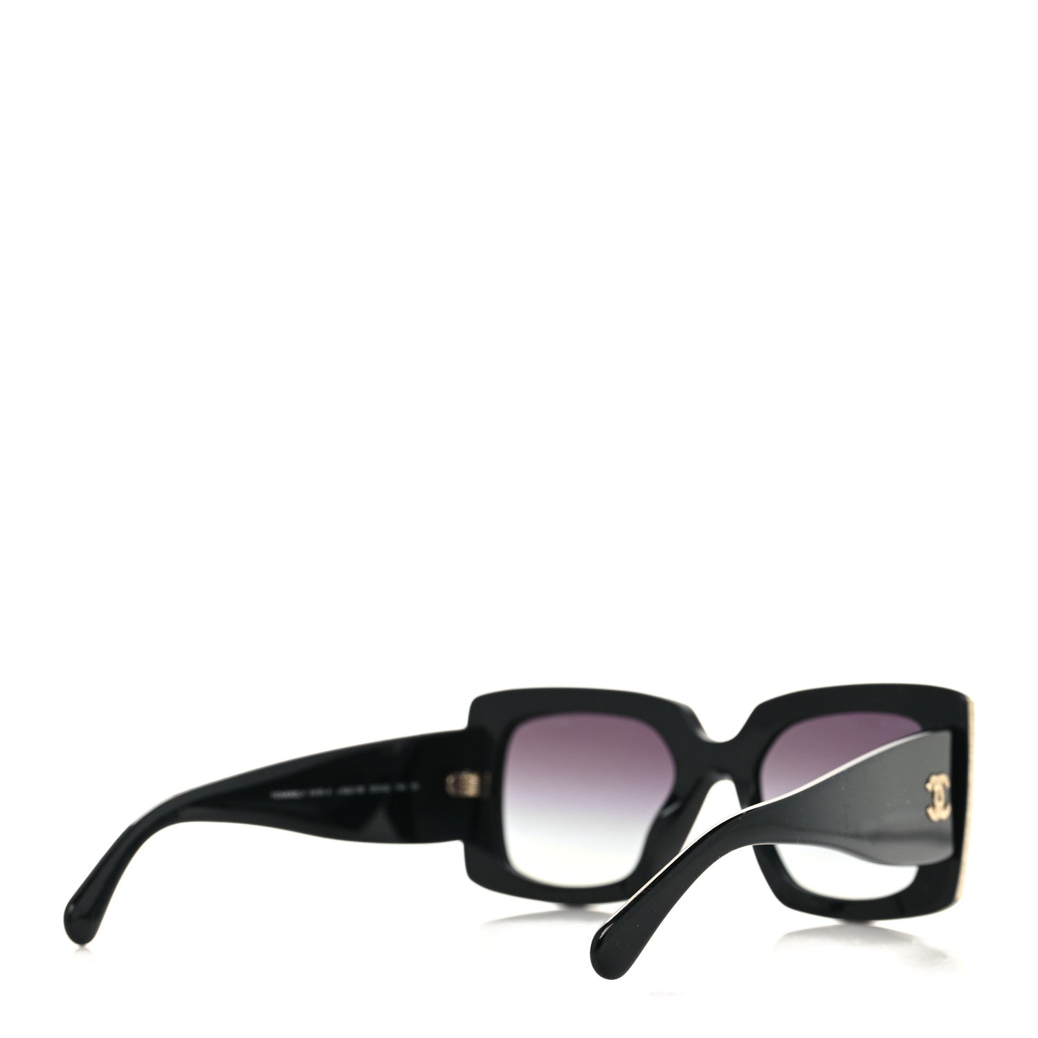 Chanel Acetate Rectangle Sunglasses 5435-A Black 4 of 7