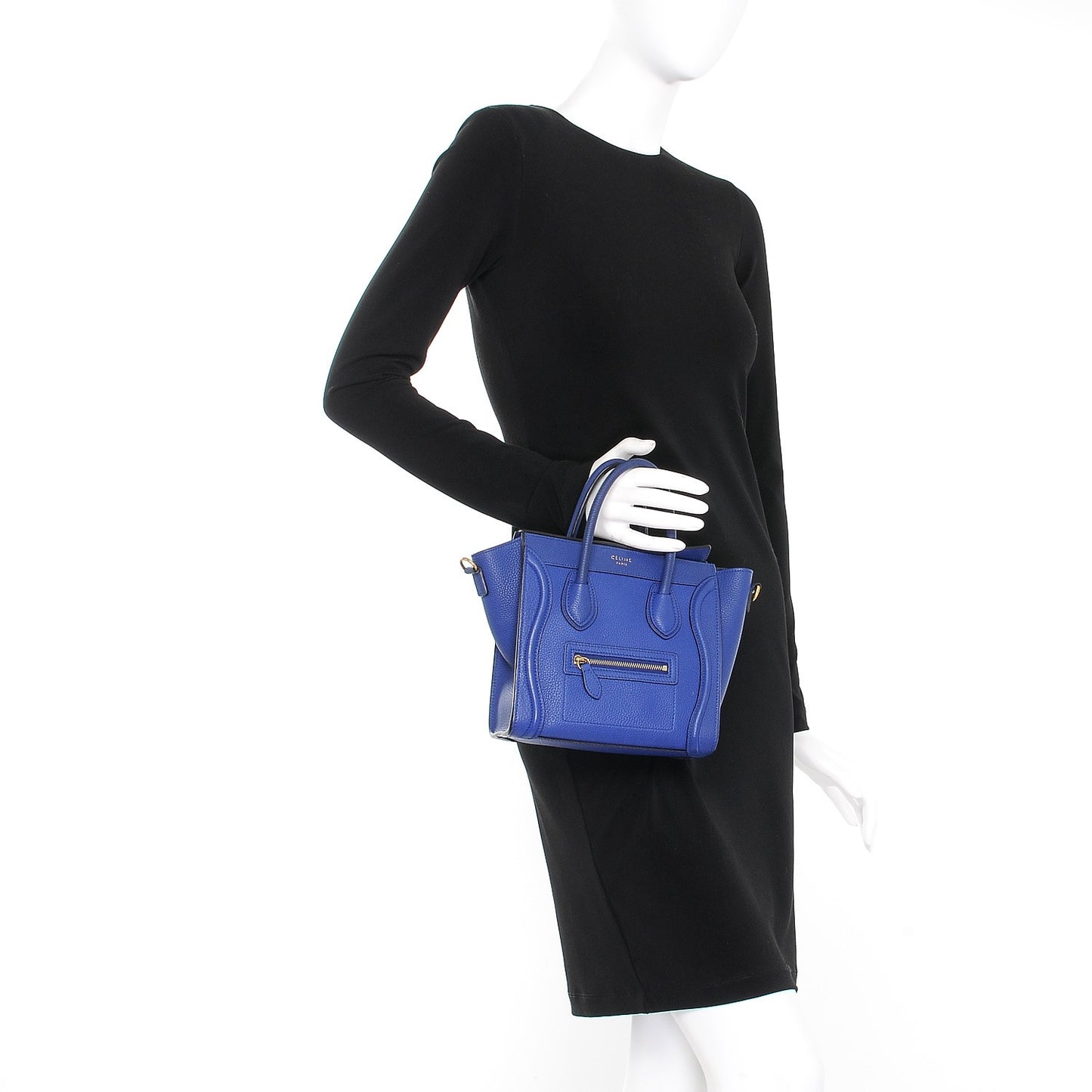 Drummed Calfskin Nano Luggage Indigo