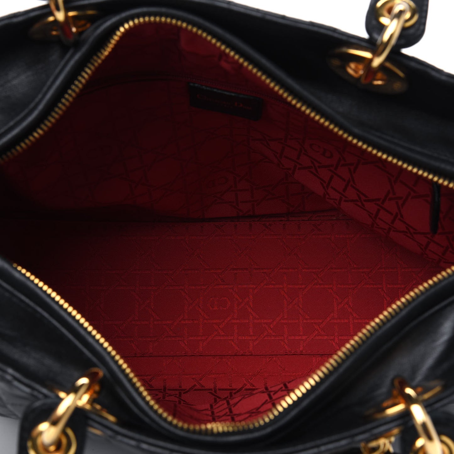 Lambskin Cannage Large Lady Dior Black