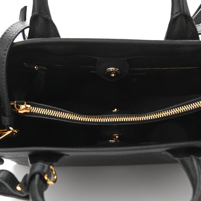 Burberry Grainy Calfskin House Check Medium Banner Tote Black 5 of 9