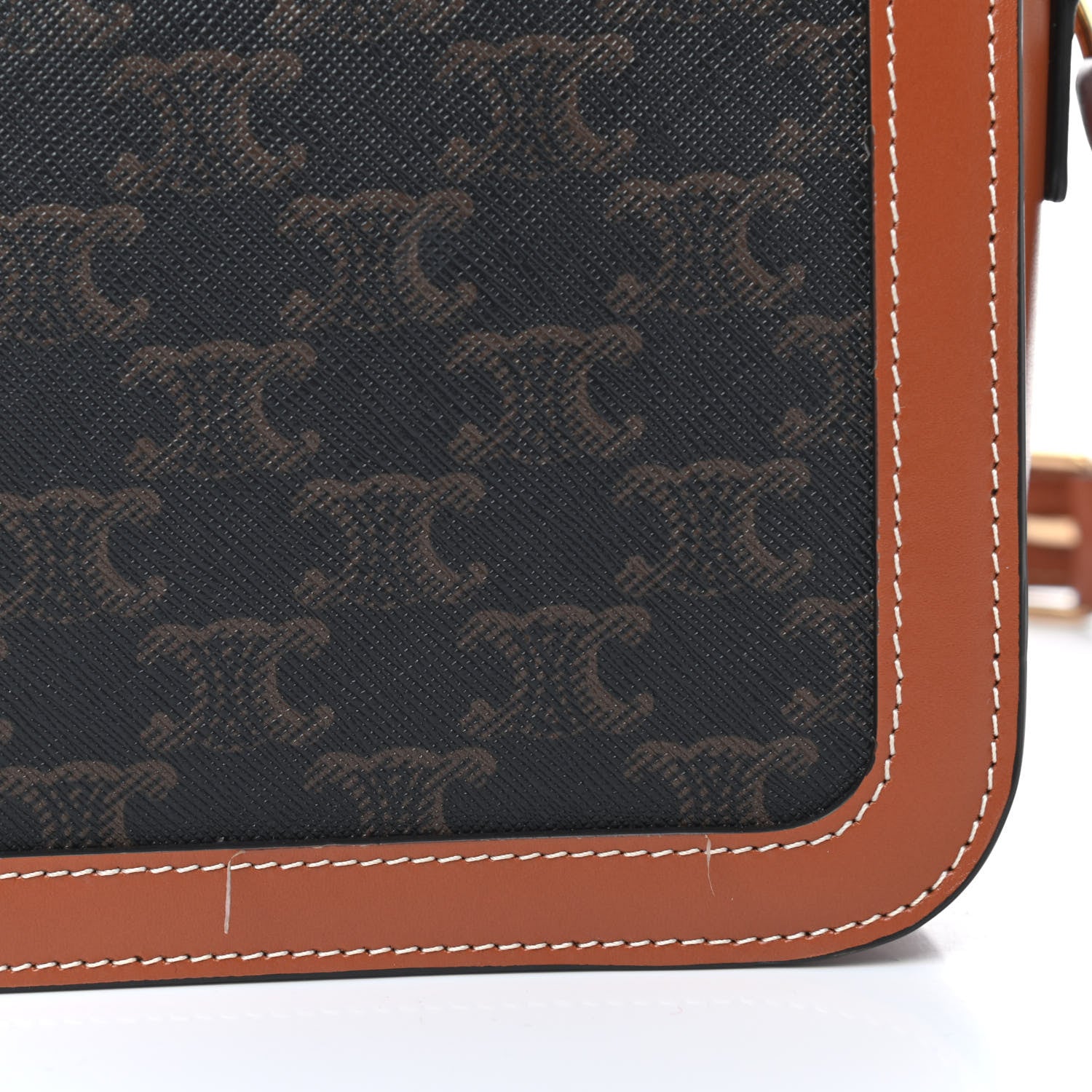 Celine Triomphe Canvas Calfskin Medium Triomphe Bag Tan 10 of 10