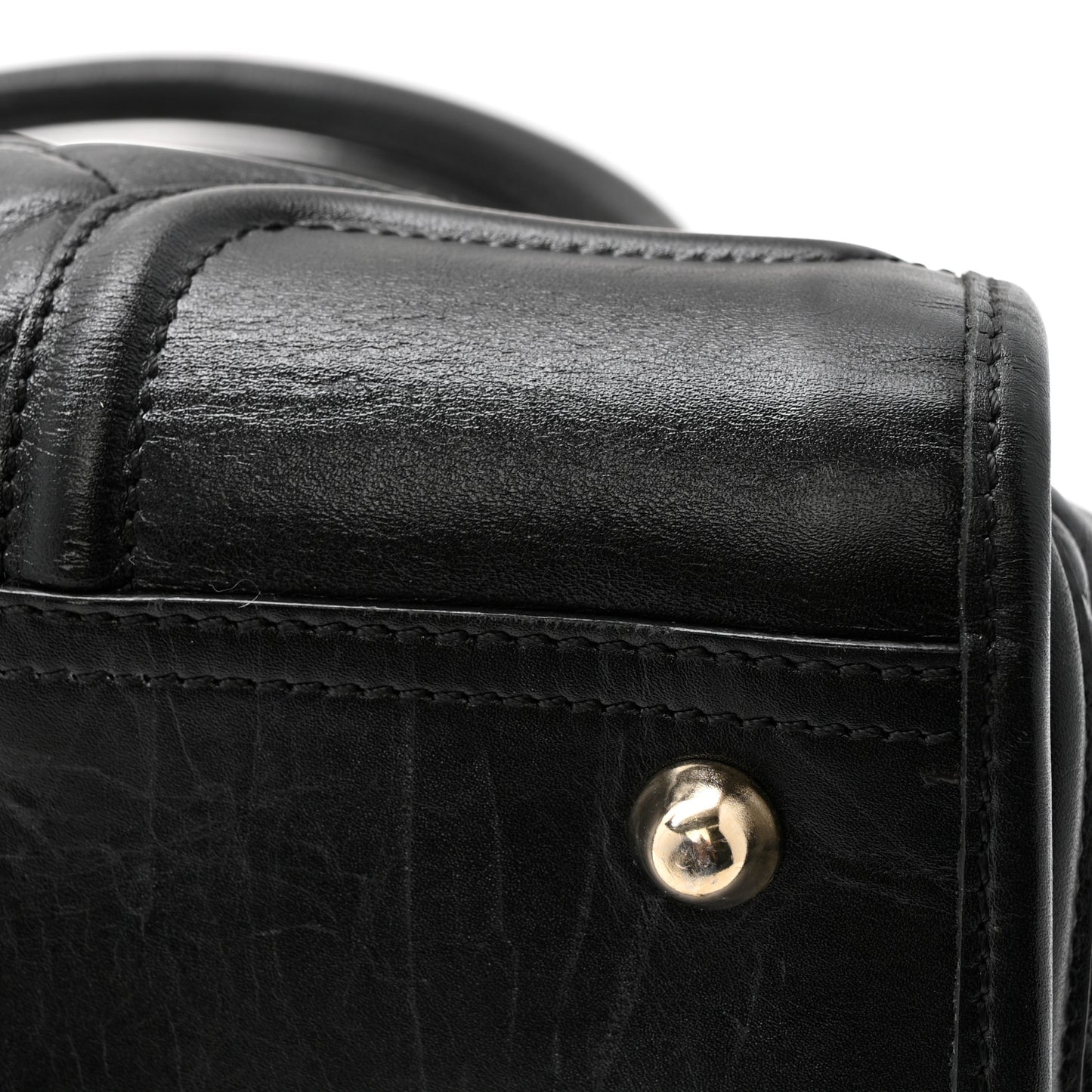 Calfskin Quilted Large Manor Tote Black