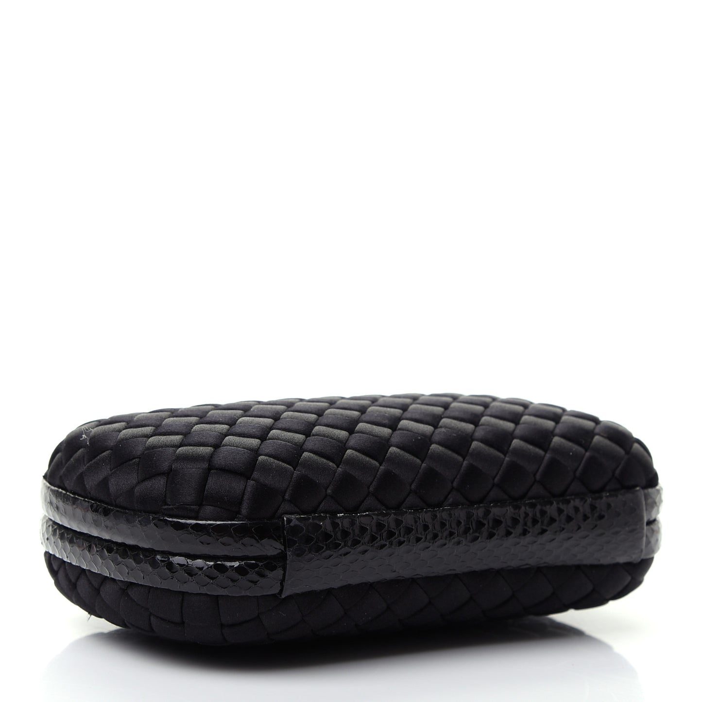 Satin Intreccio Impero Ayers Knot Clutch Black