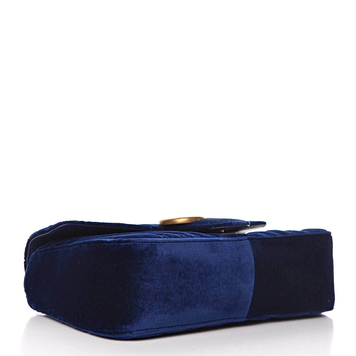 Velvet Matelasse Small GG Marmont Shoulder Bag Cobalt Blue