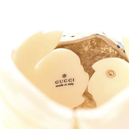 Gucci Metal Resin Rajah Leaf Bracelet White 4 of 4