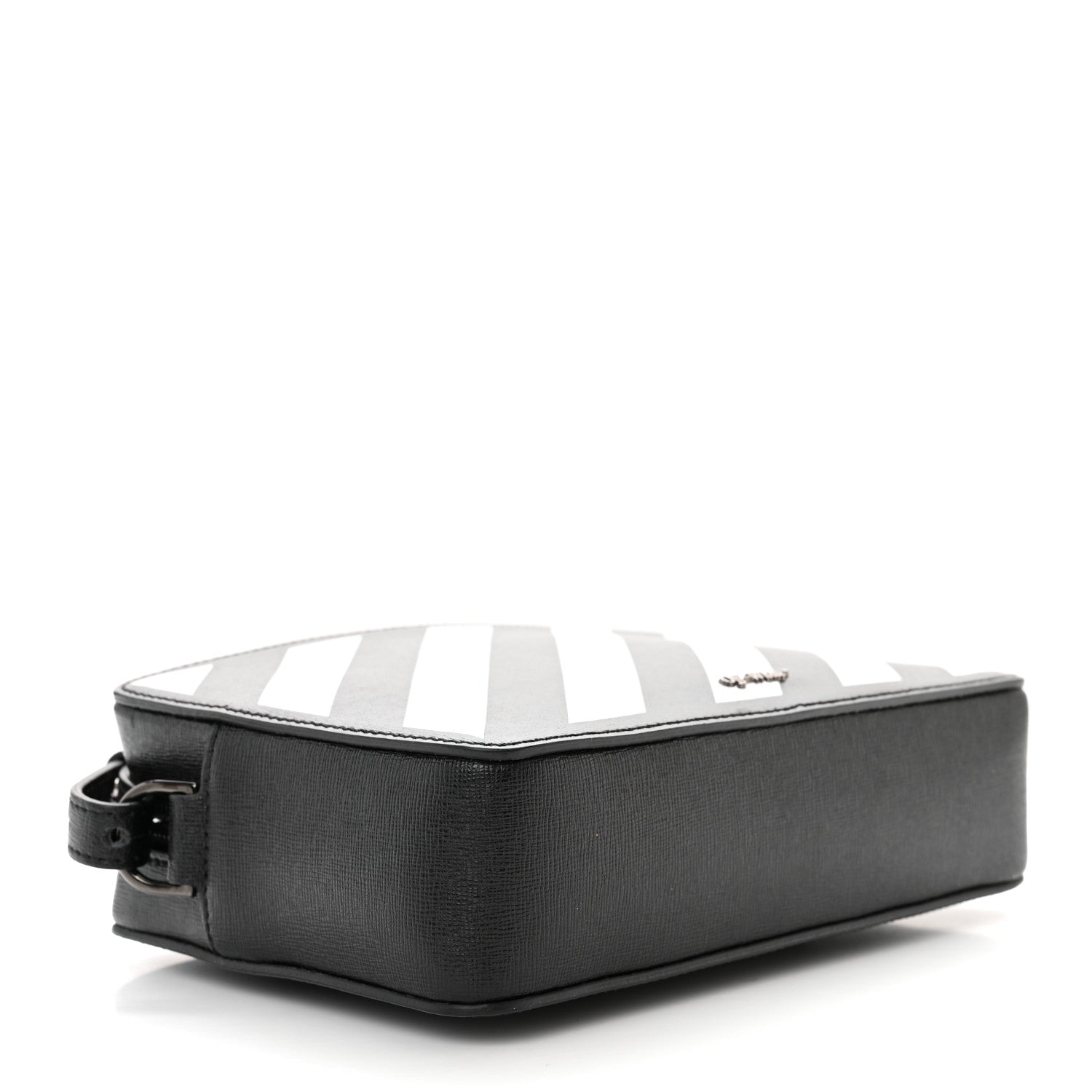 Off-White Saffiano Striped Mini Diag Bag Black White 4 of 10