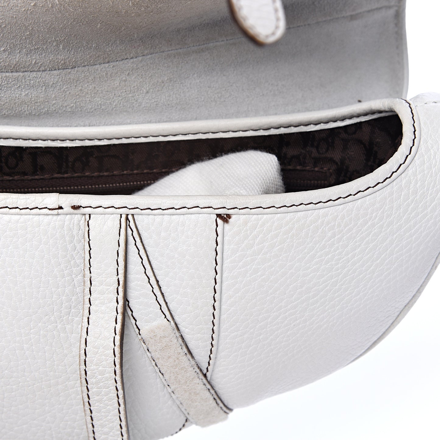 Calfskin Saddle Bag White