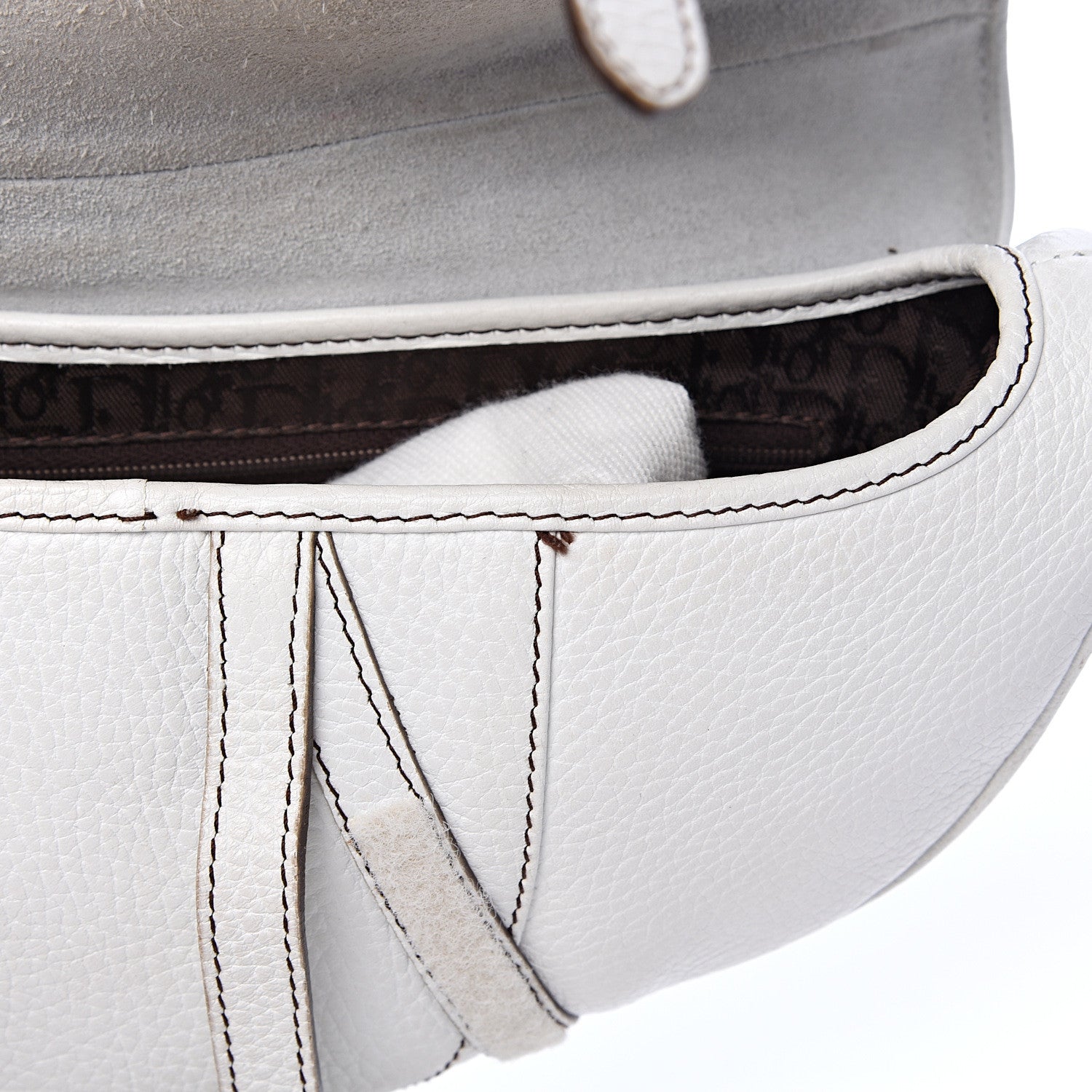 Christian Dior Calfskin Saddle Bag White 16 of 19