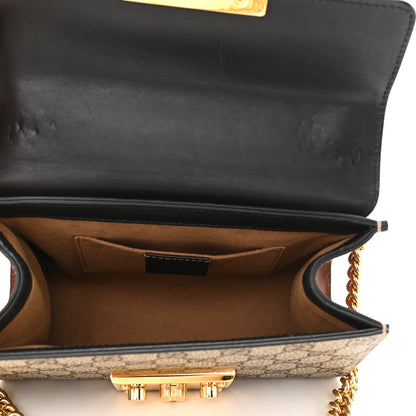 Gucci GG Supreme Monogram Calfskin Small Padlock Shoulder Bag Beige Black Cuir 5 of 15