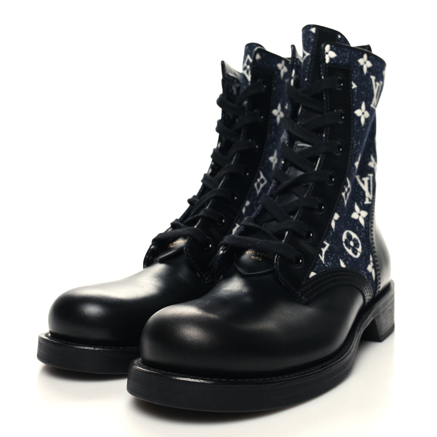 Louis Vuitton Denim Calfskin Metropolis Flat Ranger Boot 40 3 of 8