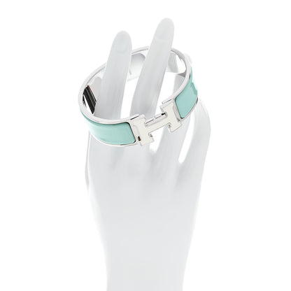 Hermes Enamel Wide Clic Clac H Bracelet GM Lagon White 2 of 4
