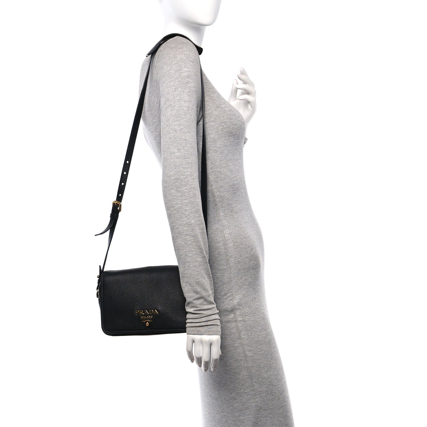 Vitello Phenix Crossbody Bag Black