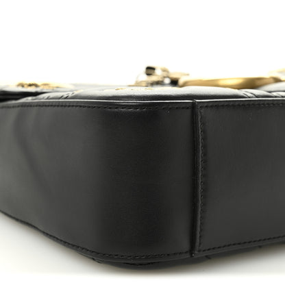 Gucci Calfskin Matelasse Animal Studs Medium GG Marmont Shoulder Bag Black 9 of 11