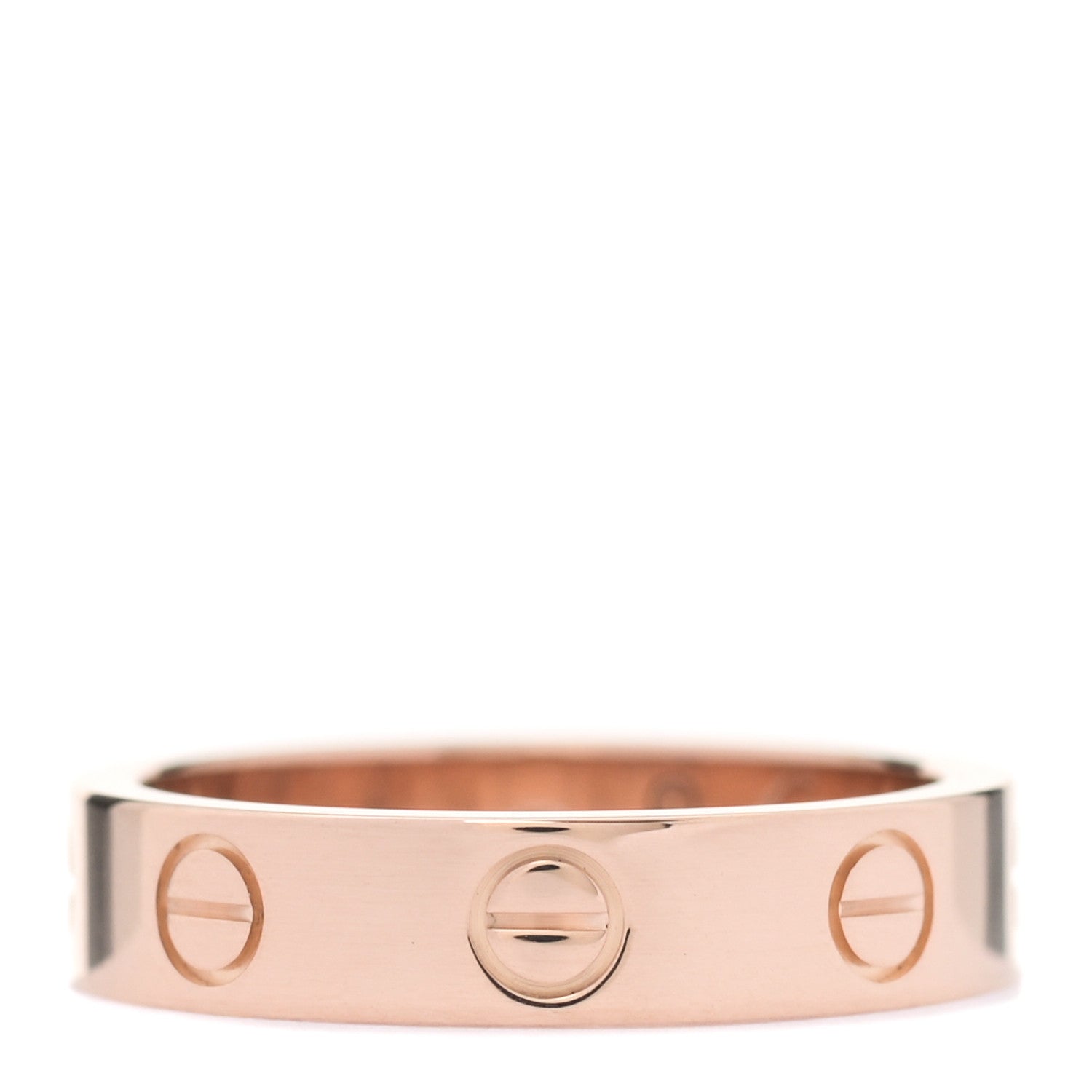 Cartier 18K Pink Gold Diamond 4mm LOVE Wedding Band Ring 48 4.5 3 of 5