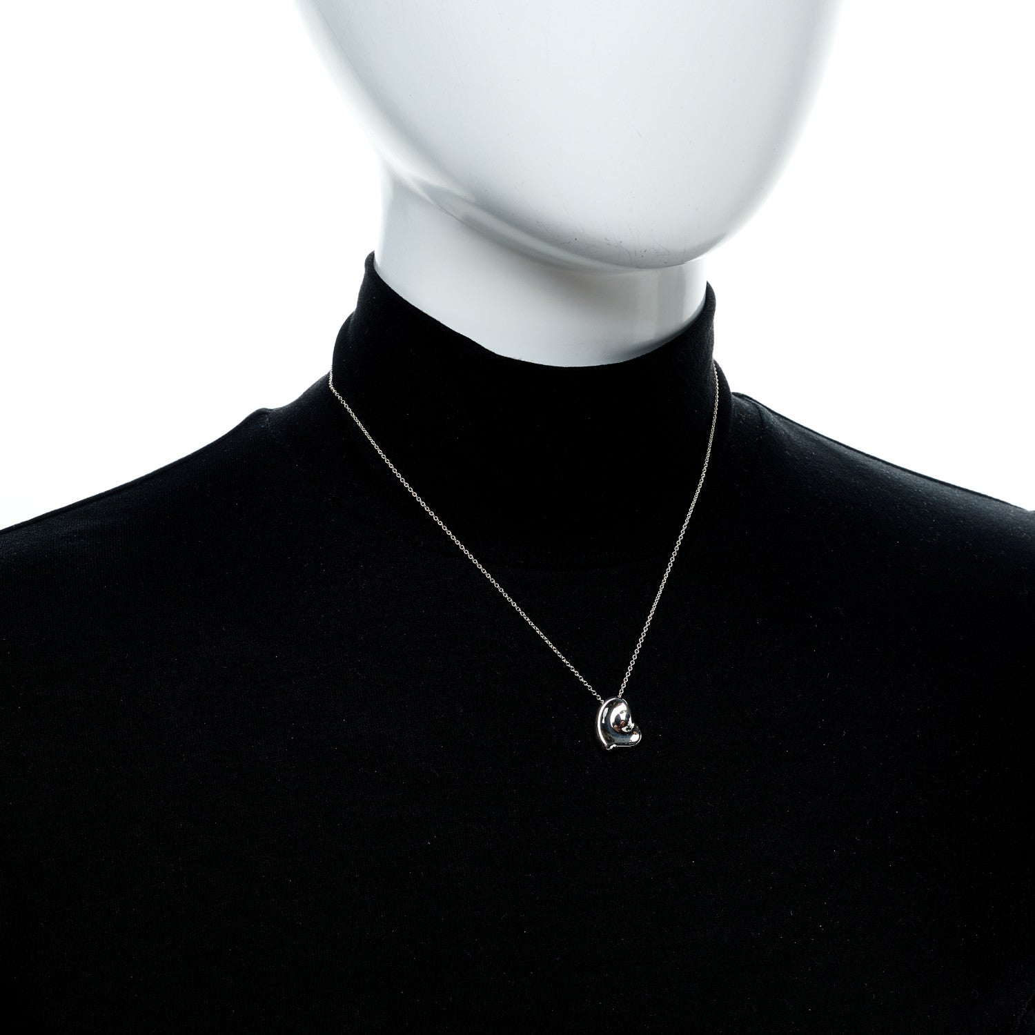 Tiffany Sterling Silver Elsa Peretti Full Heart Pendant Necklace 2 of 5