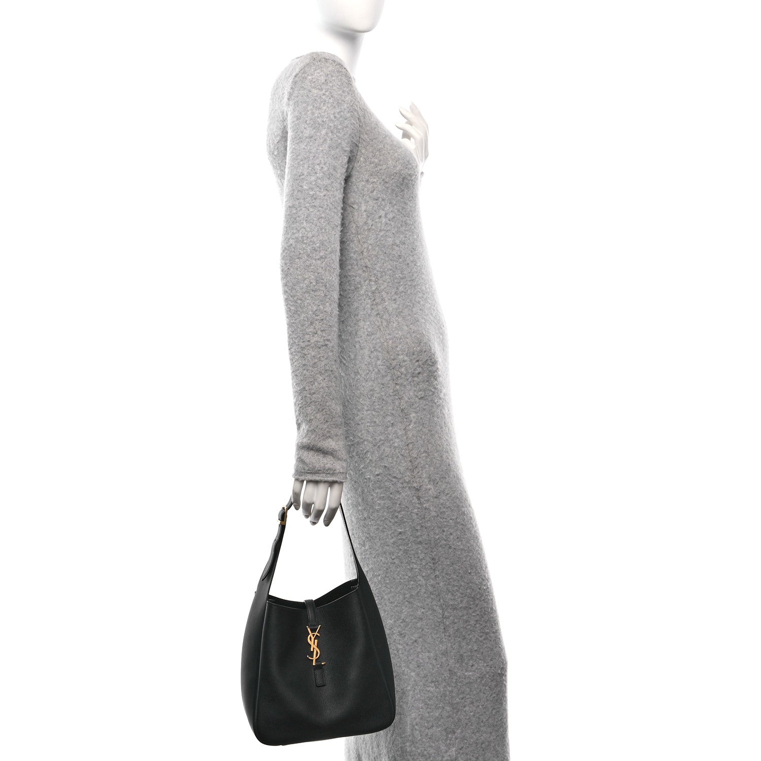 Saint Laurent Smooth Calfskin Small Le 5 A 7 Soft Hobo Black 2 of 10