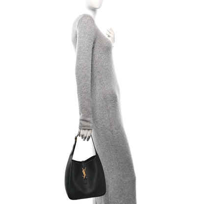 Saint Laurent Smooth Calfskin Small Le 5 A 7 Soft Hobo Black 2 of 10