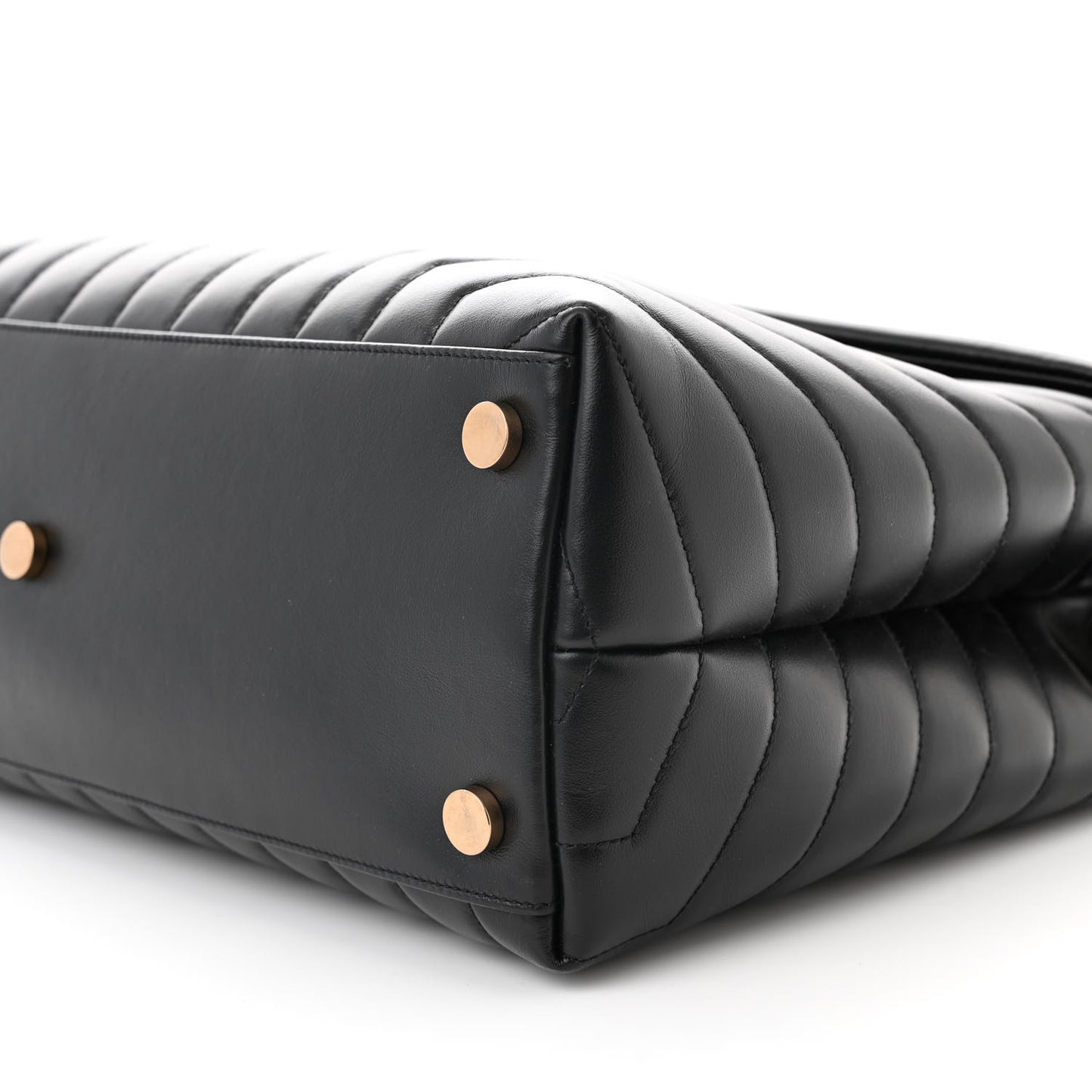 Calfskin Y Quilted Monogram Large Loulou Chain Satchel Black