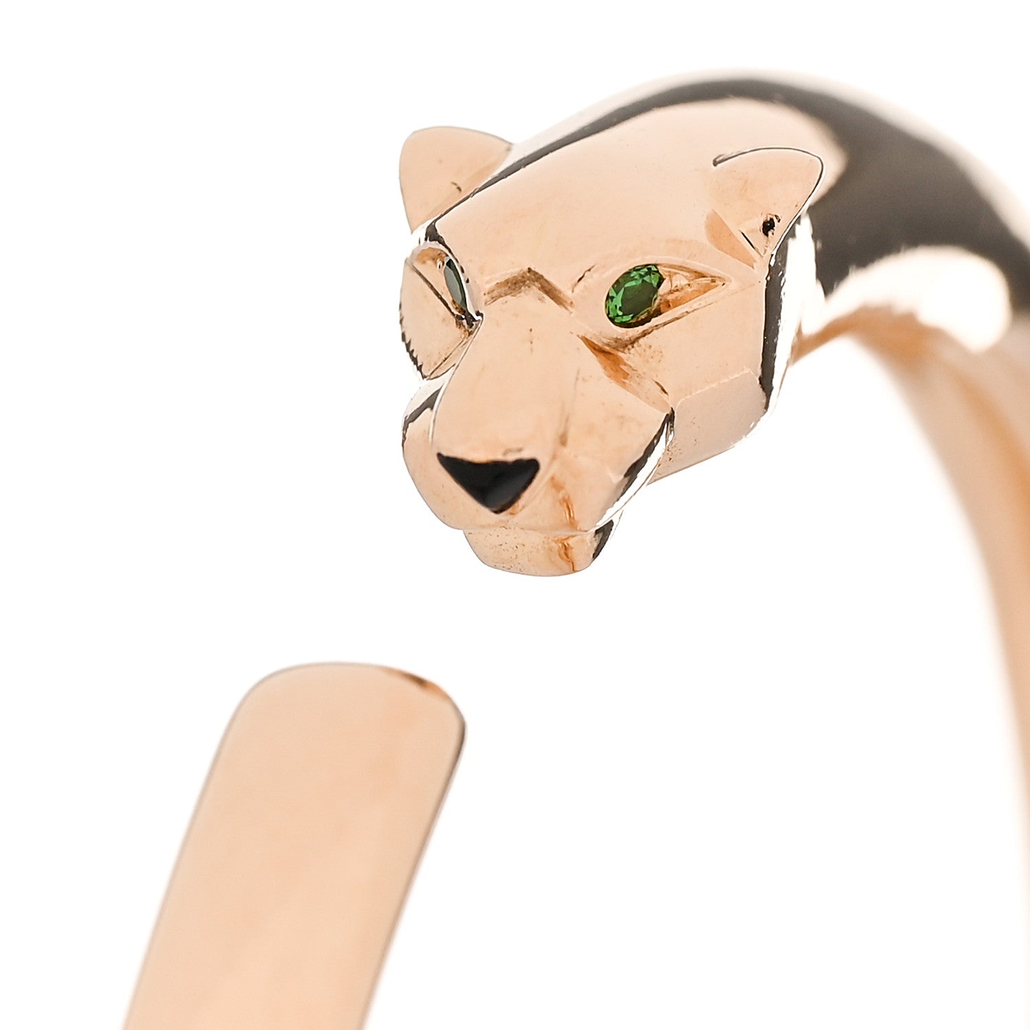 Cartier 18K Pink Gold Tsavorite Black Onyx Panthere De Cartier Bracelet 16 5 of 7