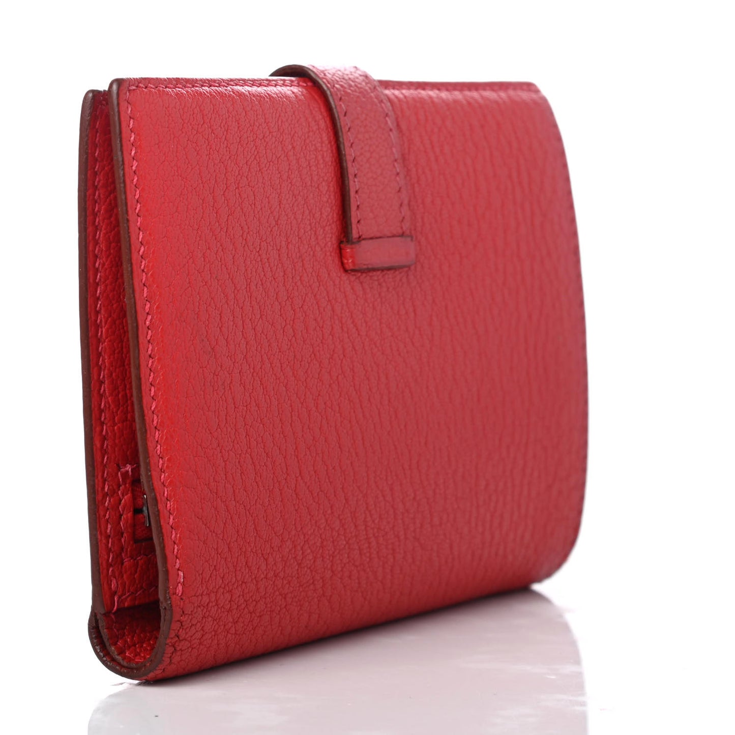 Chevre Mysore Bearn Compact Wallet Rouge Vif