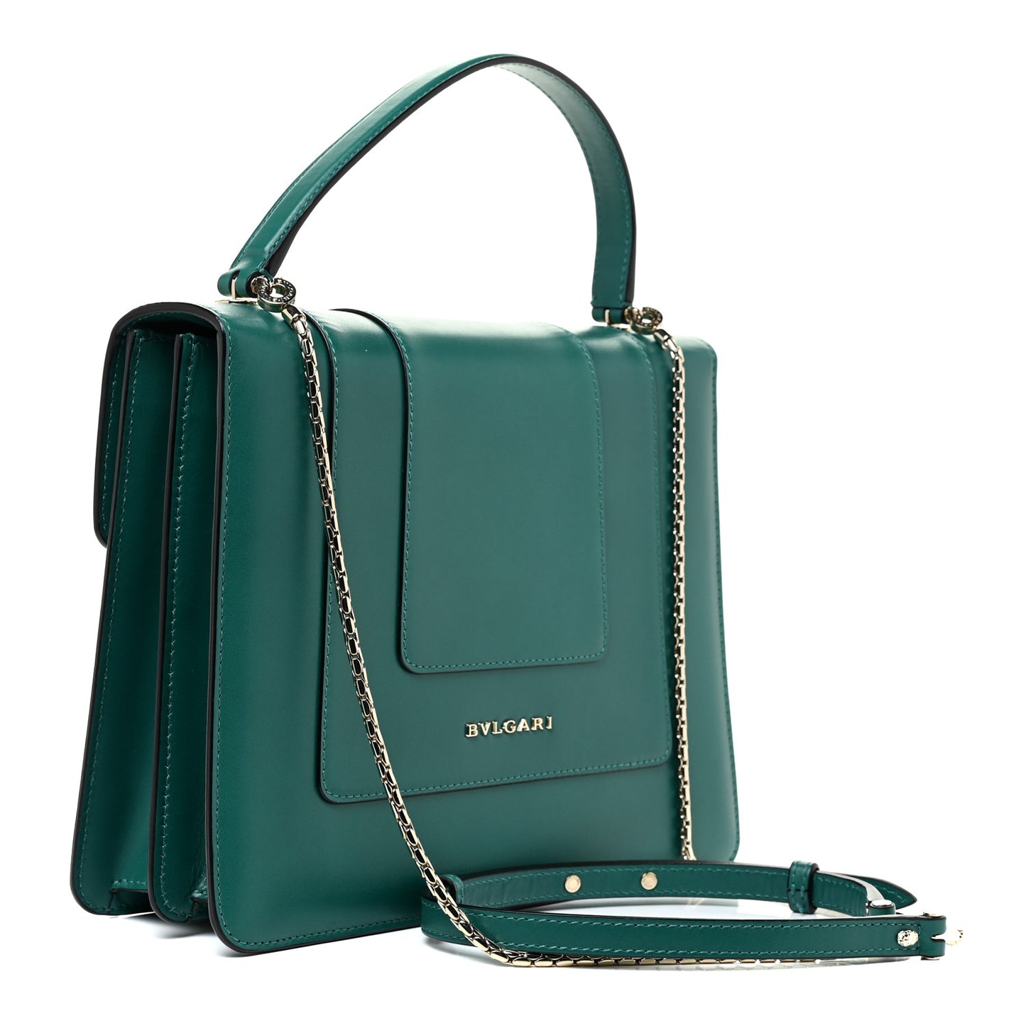 Calfskin Serpenti Forever Top Handle Emerald Green