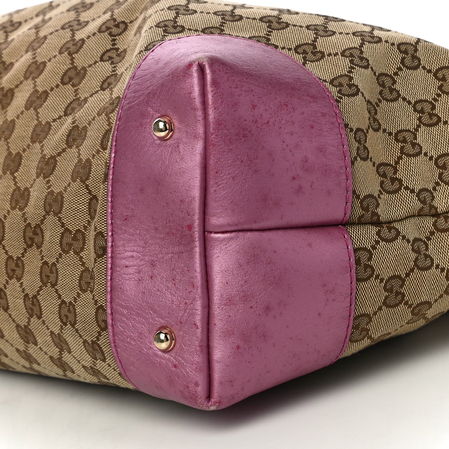 Monogram Large Heart Bit Charm Top Handle Tote Pink