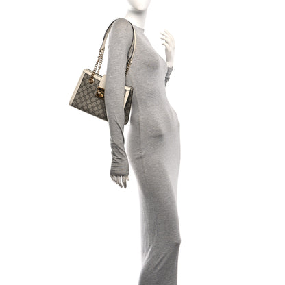 Gucci GG Supreme Monogram Moon Calfskin Small Padlock Tote Beige Ebony Mystic White 2 of 10